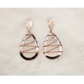 Stainless Steel Rose Gold Waterdrop Earrings & Necklace Jewelry Set